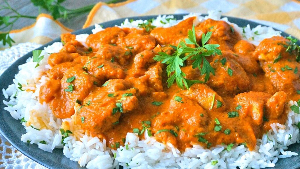 Pollo al curry con arroz para Thermomix